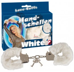 Металлические наручники Handschellen Love Cuffs белые