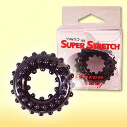 Эрекционное кольцо Super Stretch Silicon Ring черное